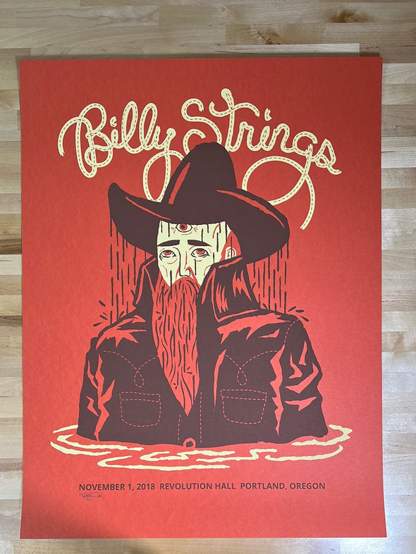 Billy Strings - 2018 Furturtle Show Prints poster Portland, OR