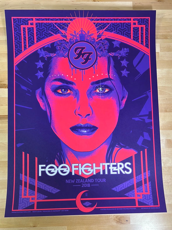 Foo Fighters - 2018 Vance Kelly poster New Zealand Tour