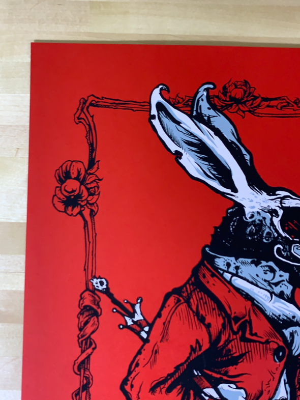White Rabbit - 2008 AngryBlue poster art print Alice in Wonderland