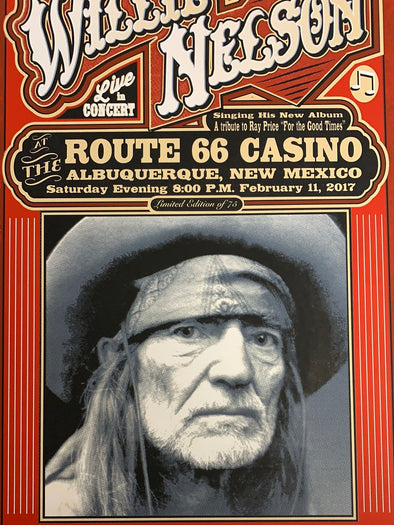 Willie Nelson - 2017 Mattole River Studios poster Albuquerque, NM