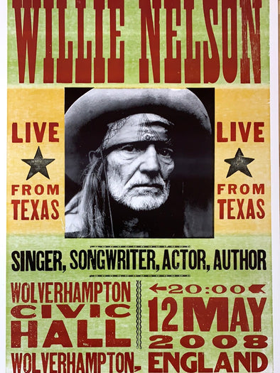 Willie Nelson - 2008 Hatch Show Print 5/12 poster Wolverhampton, England