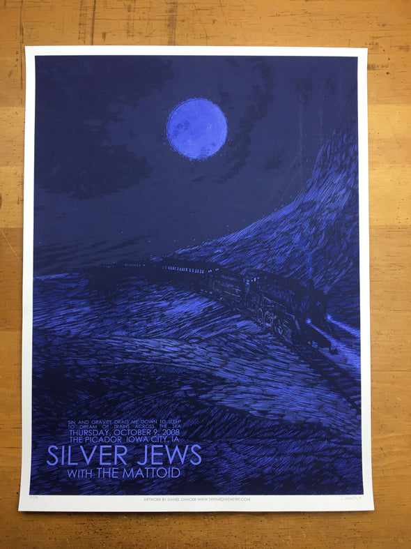 Silver Jews - 2008 Daniel Danger poster Iowa City, IA The Picador