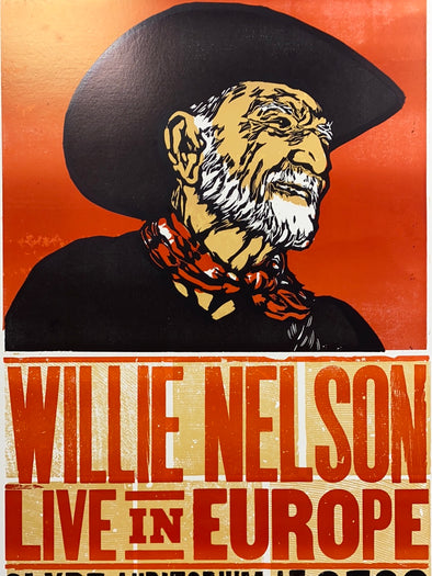 Willie Nelson - 2010 Hatch Show Print 6/8 poster Glasgow, Scotland