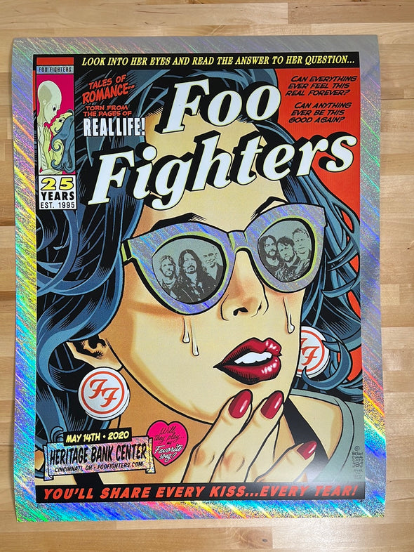 Foo Fighters - 2020 Brian Ewing poster Cincinnati, OH Rapture Foil AP