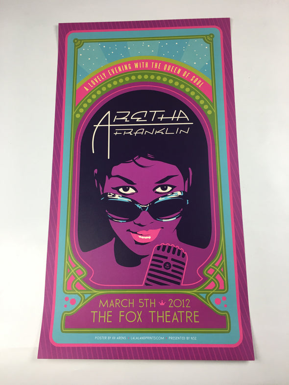 Aretha Franklin - 2012 Kii Arens Poster Atlanta, GA Fox Theatre