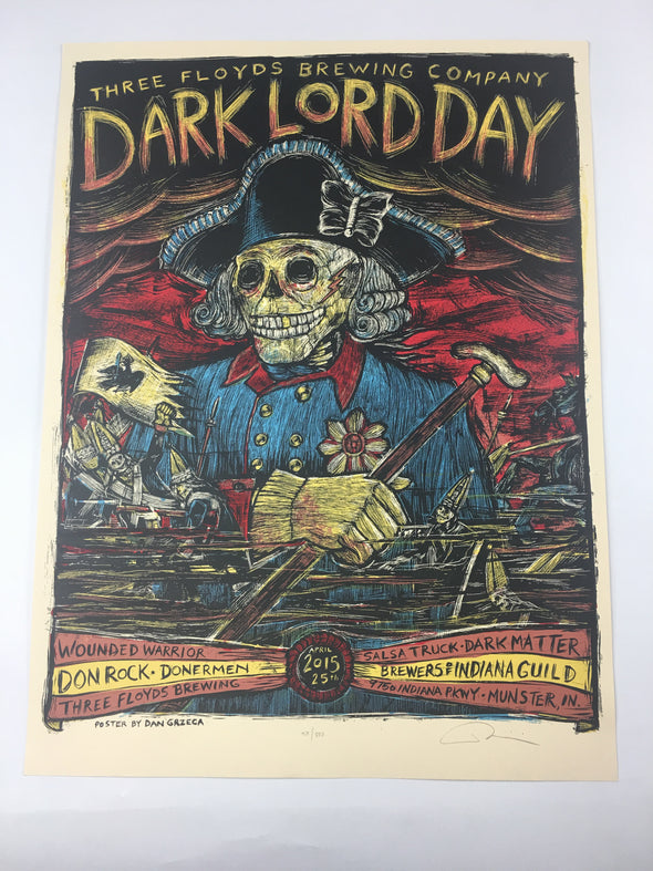 Dark Lord Day - 2015 Dan Grzeca Poster Munster, IN Three Floyds Brewery