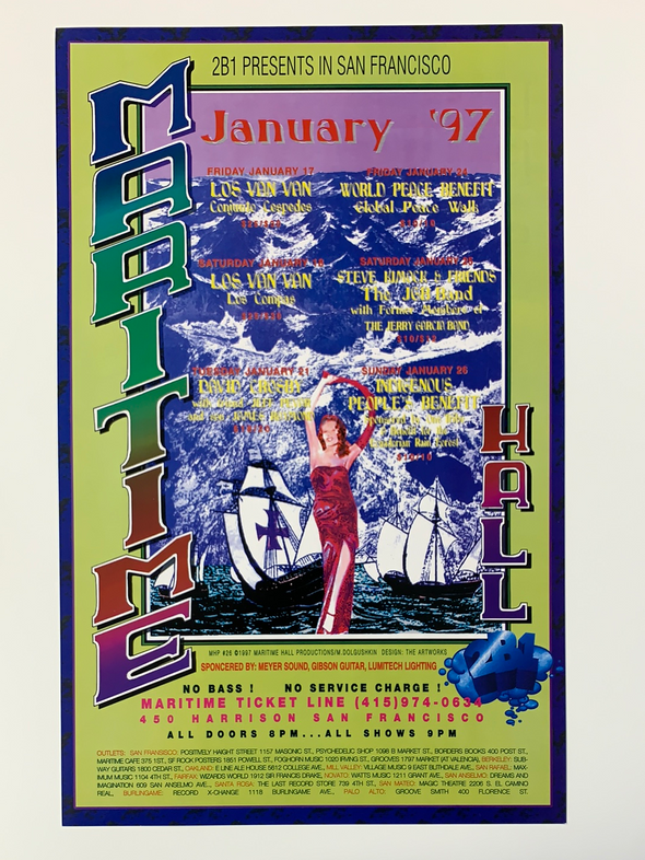 MHP 26 David Crosby - 1997 Mike Dolgushkin poster Maritime Hall San Fran 1st