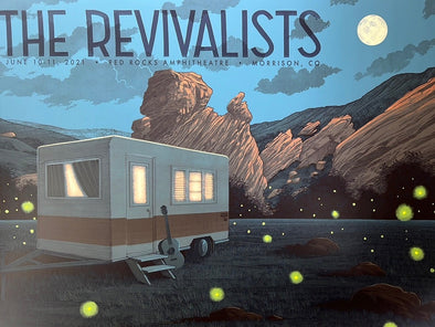 The Revivalists - 2021 Justin Santora poster Red Rocks Morrison, CO