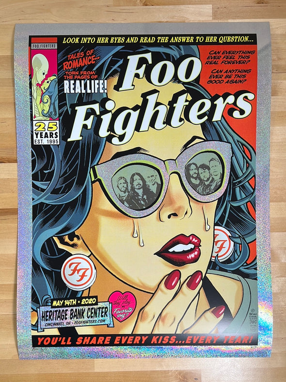 Foo Fighters - 2020 Brian Ewing poster Cincinnati, OH Dot Foil AP