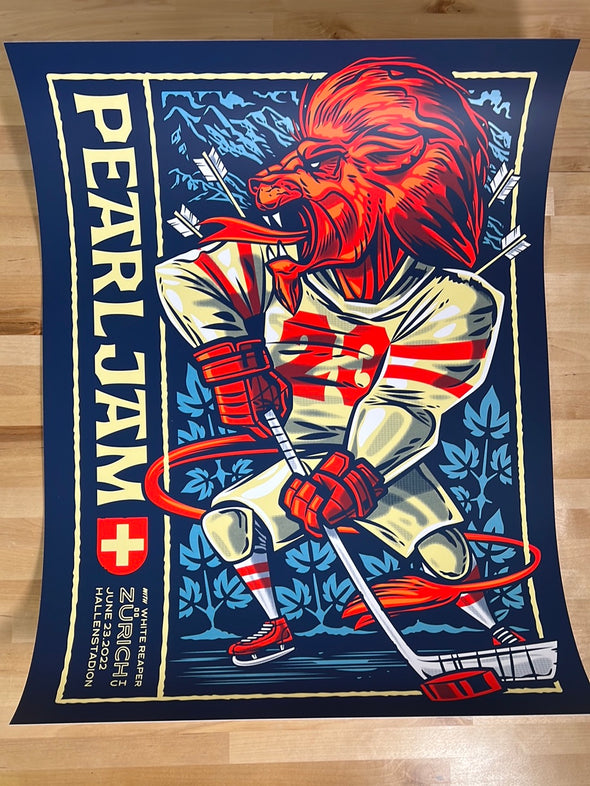 Pearl Jam  - 2022 Travis Price poster Zurich, SWI Hallenstadion