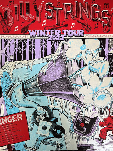 Billy Strings - 2022 Ryan Besch (Your Cinema) poster Winter Tour x/25 Pearl