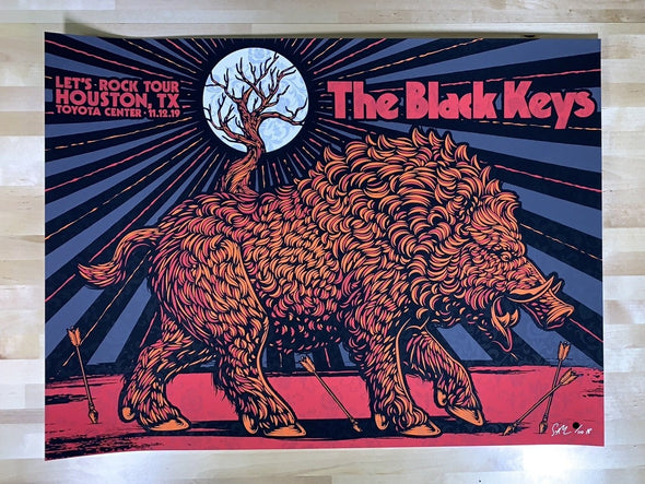 The Black Keys - 2019 Todd Slater poster Houston, TX Toyota Center