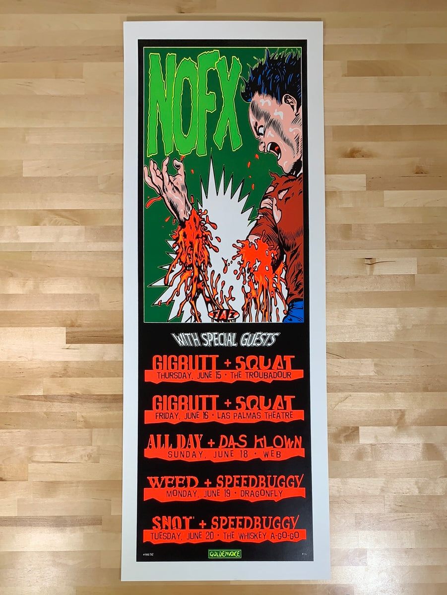 NOFX - 1995 T.A.Z. poster Los Angeles, CA Tour 1st ed – Sold Out