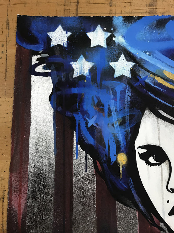American Princess - 2016 Copyright poster Stars and Stripes graffiti art, UK