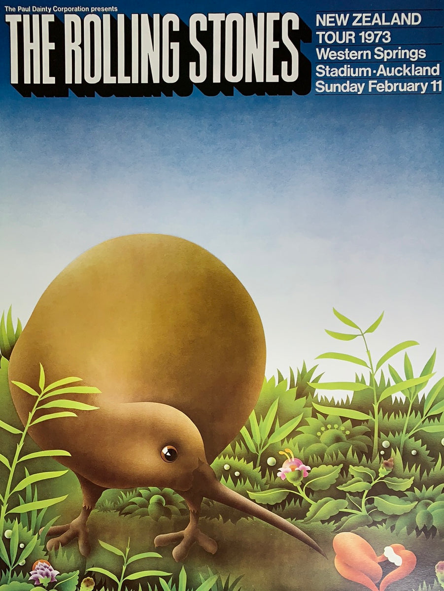 Rolling Stones 1973 Ian McCausland poster Auckland, NZ Sold Out Posters