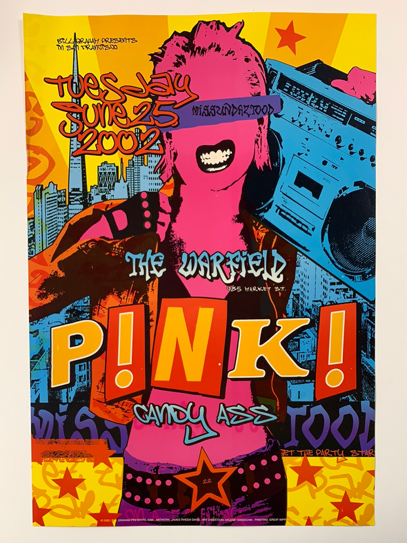 Pink - 2002 poster James Rheem Davis Warfield Theatre San Fran 1st