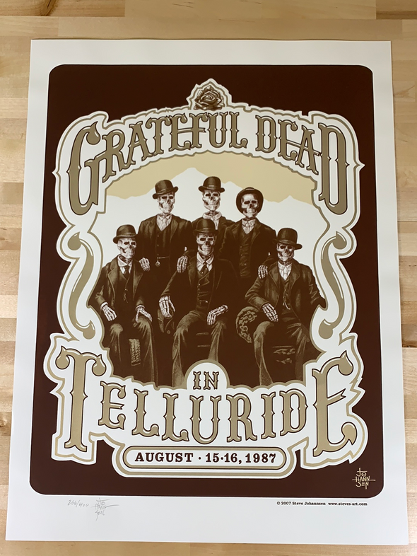 Grateful Dead - 1987/2007 Steve Johannsen poster x/400 RP-3 edition, CO