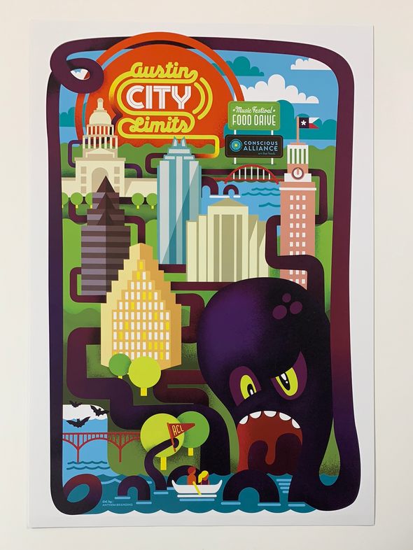 Austin City Limits Festival - 2012 Dan Stiles poster Zilker Park