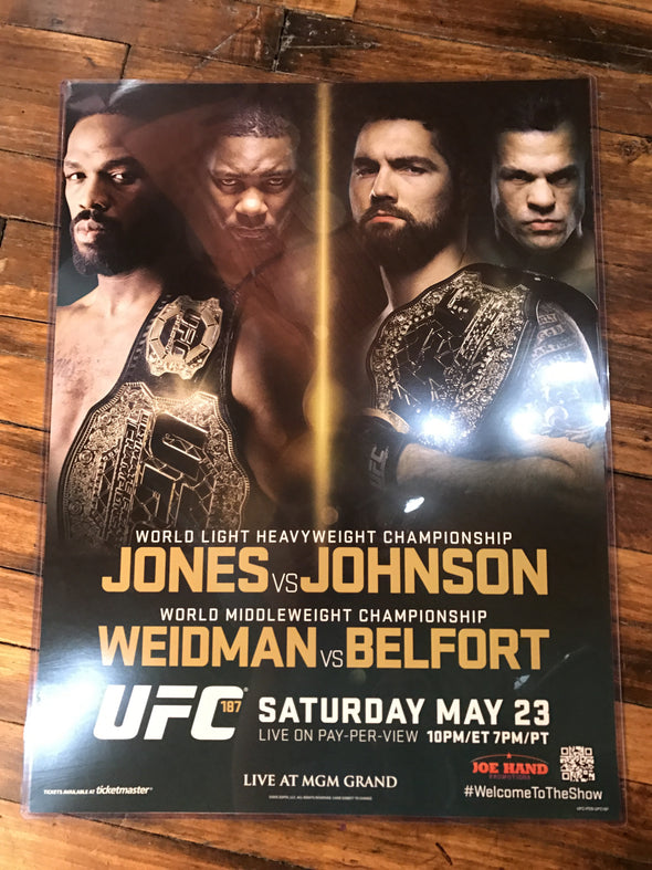 UFC 187 poster Jones vs. Johnson, Weidman vs. Belfort