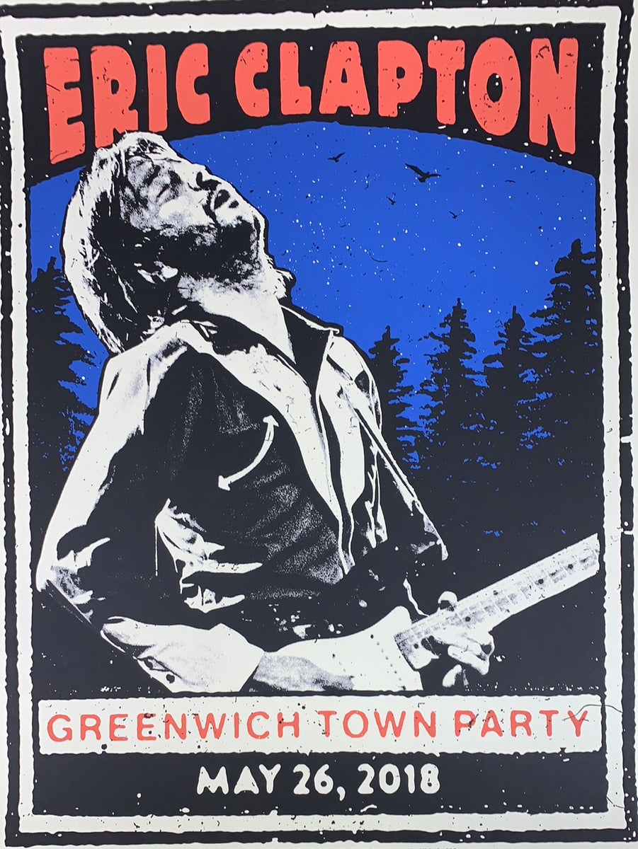 ミュージシャン ERIC CLAPTON CONCERT POSTER Eric Clapton - 2018 poster Greenwich Town Party – Sold Out Posters