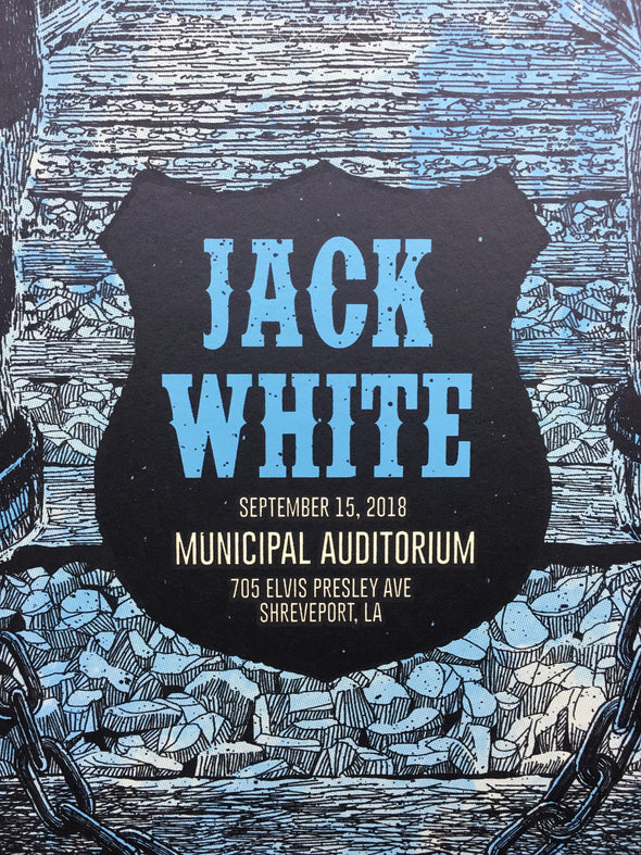 Jack White - 2018 Methane Studios poster Shreveport, LA Municipal Auditorium