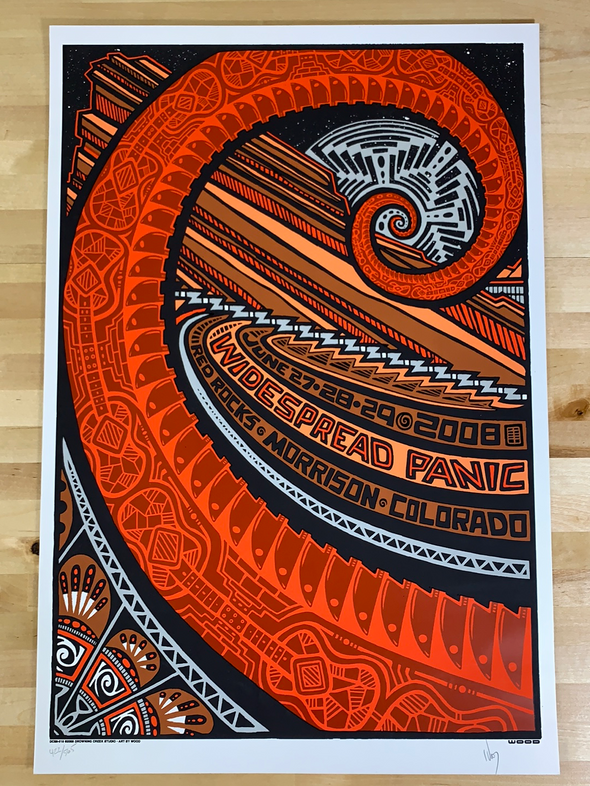 Widespread Panic - 2008 Jeff Wood poster Red Rocks Morrison, CO