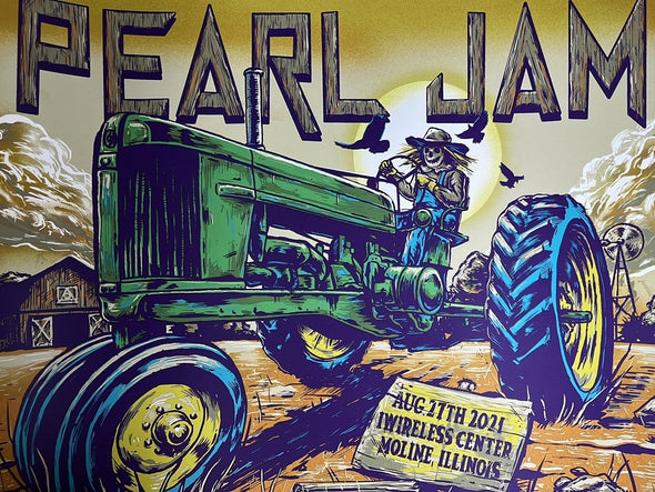 Pearl Jam - 2021 Ian Williams poster Moline, IL Streaming Event