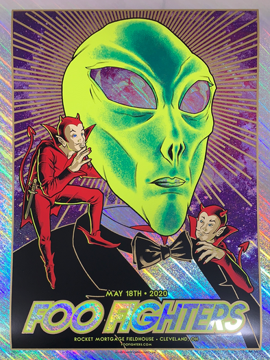 Foo Fighters - 2020 Brian Ewing poster Cleveland, OH Rapture Foil