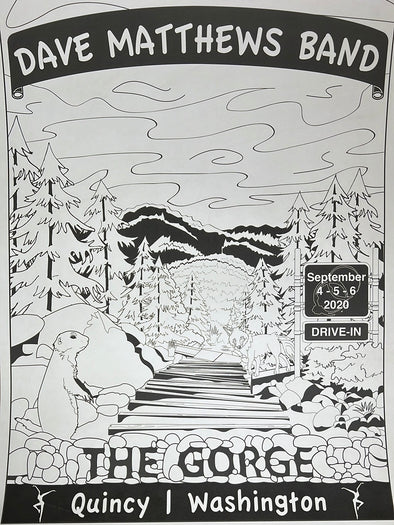 Dave Matthews Band - 2020 Jamison Grace coloring poster Quincy, WA