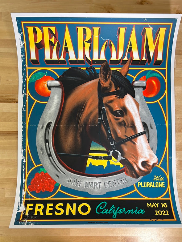 Pearl Jam - 2022 Ian Williams poster Fresno, CA AP