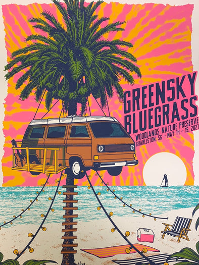 Greensky Bluegrass - 2021 Status Serigraph poster Charleston, SC