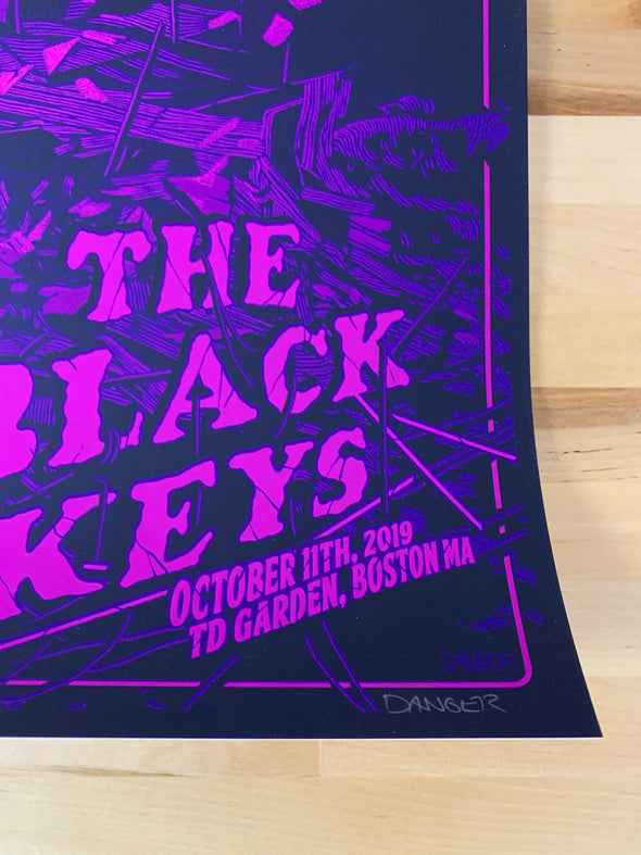 The Black Keys - 2019 Daniel Danger AP poster Boston, MA TD Banknorth Garden