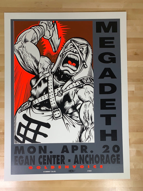 Megadeth - 1998 T.A.Z. poster Anchorage, AK Eagen 1st ed