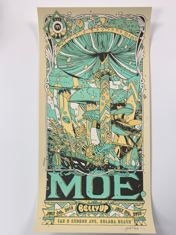 moe. - 2018 Tyler Stout poster Solana Beach, CA Belly Up