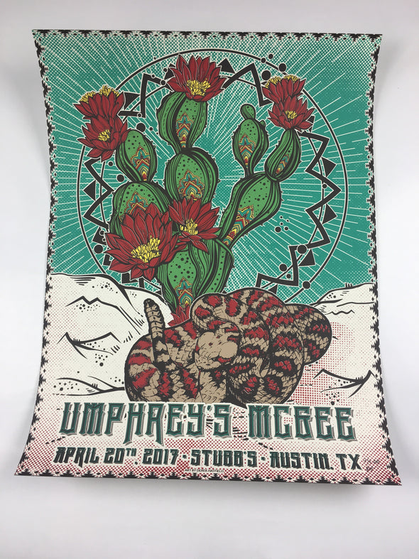 Umphrey's McGee - 2017 Derek Hatfield Poster Austin, TX Stubb's BBQ
