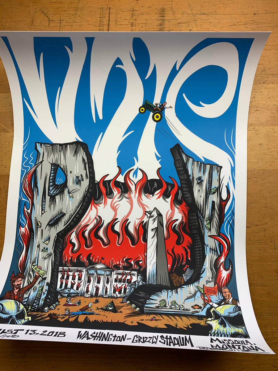 Pearl Jam - 2018 Bobby Brown Draws Skullz Missoula poster Jeff