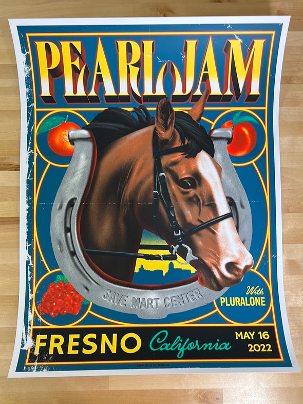 Pearl Jam - 2022 Ian Williams poster Fresno, CA 1st