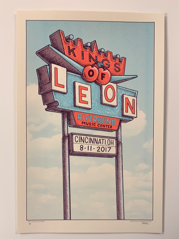 Kings of Leon - 2017 Tyler Skaggs poster Cincinnati, OH Riverbend
