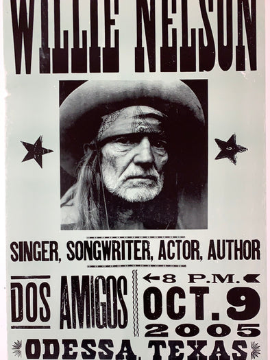 Willie Nelson - 2005 Hatch Show Print 10/9 poster Odessa, TX