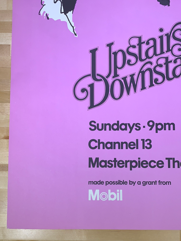 Upstairs Downstairs - Mobil Oil art print cinema poster Original Vintage