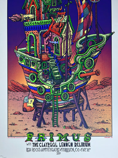 Primus - 2017 David Welker poster Red Rocks Morrison, CO