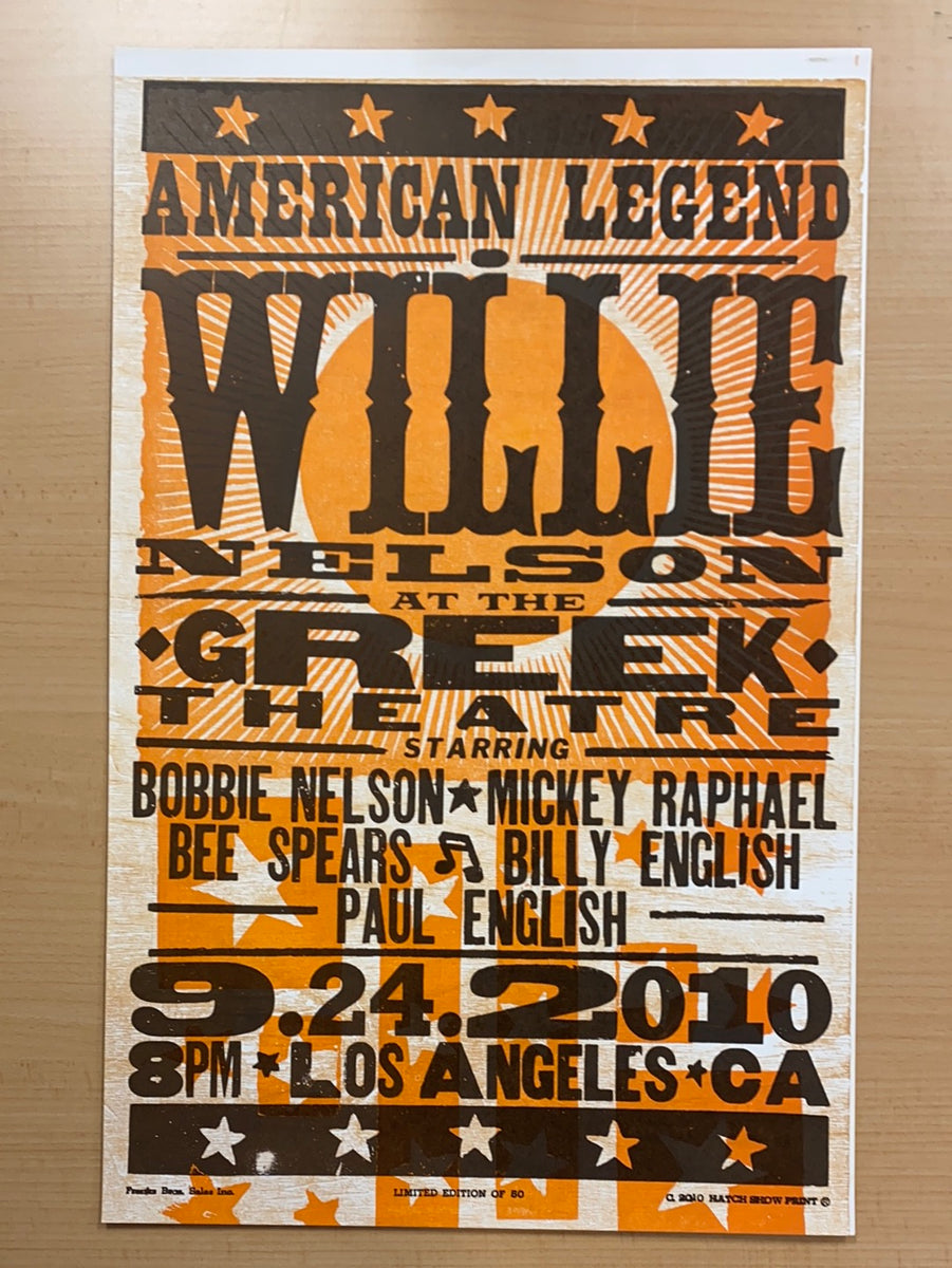 Willie Nelson - 2010 Hatch Show Print 9/24 poster Los