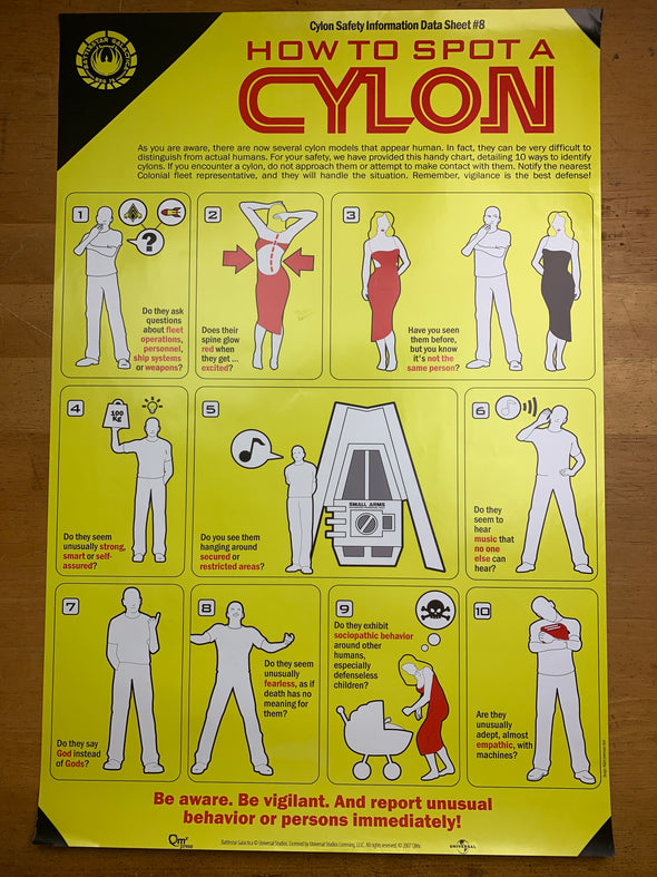 Battlestar Galactica - 2007 How to Spot a Cylon poster movie print