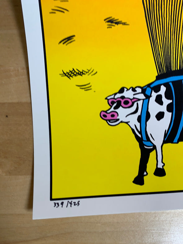 Skydiving Cows - 2021 Jim Pollock poster Art print
