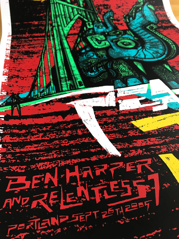 Pearl Jam - 2009 Brad Klausen poster Portland, Ben Harper print