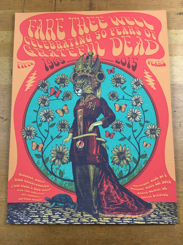 Grateful Dead/Fare Thee Well - 2015 Status Serigraph Poster Santa Clara, CA Levi