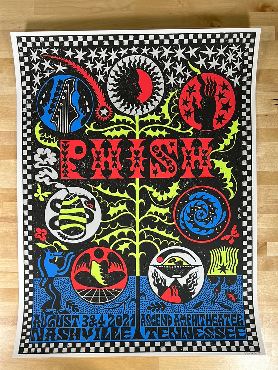 Phish - 2021 Sophy Hollington poster Nashville, TN Ascend Amp