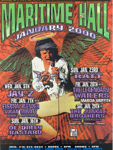 MHP 83 Maritime Hall - 2000 poster August Ron Donovan Jay-Z  San Fran 1st