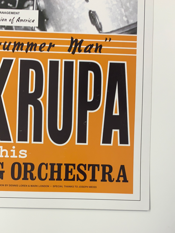 Gene Krupa - 1941 Dennis Loren repro poster Atlantic City Swing Jazz