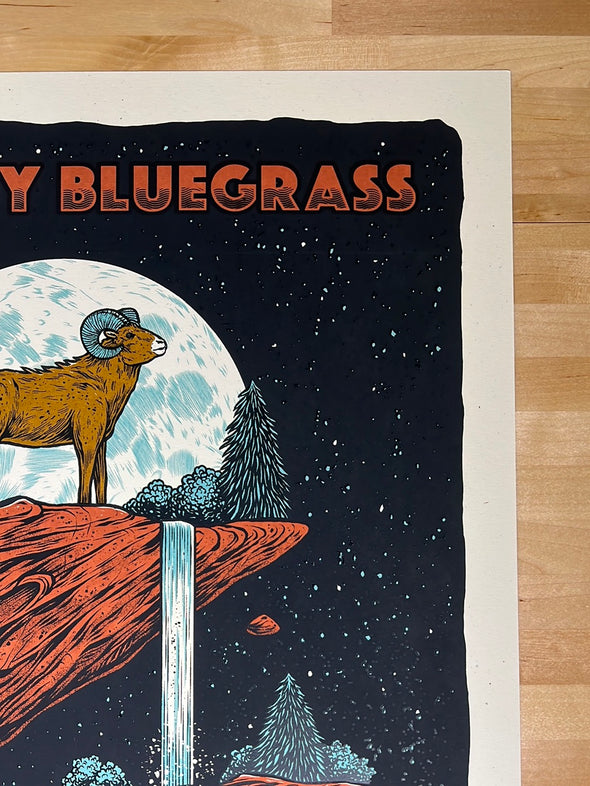 Greensky Bluegrass - 2021 Logan Schmitt poster Morrison, CO Red Rocks